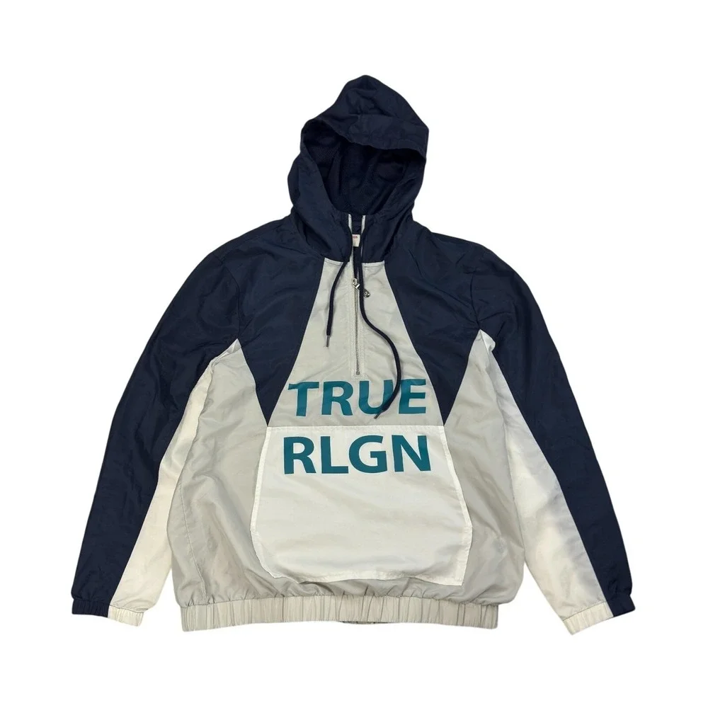 Y2K True Religion Dagger Half Zip Jacket Mens Size‎ M Colorblock Lightweight